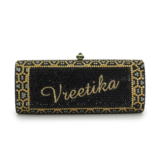 Personalized Animal Print Crystal Clutch