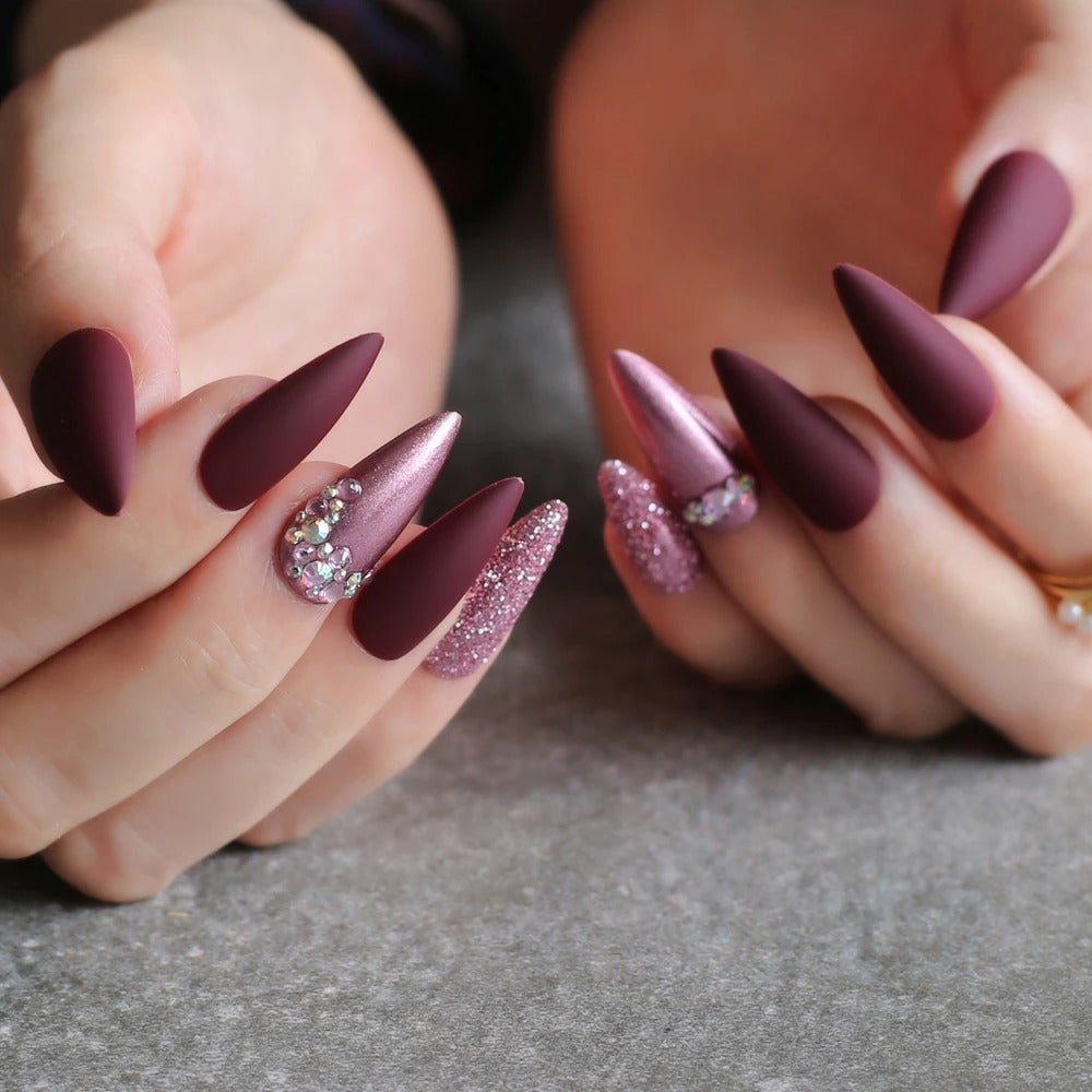 Lisse Truss Purple Glitter Press-On Nails – For Queens Who Bring the Glam! 💅✨