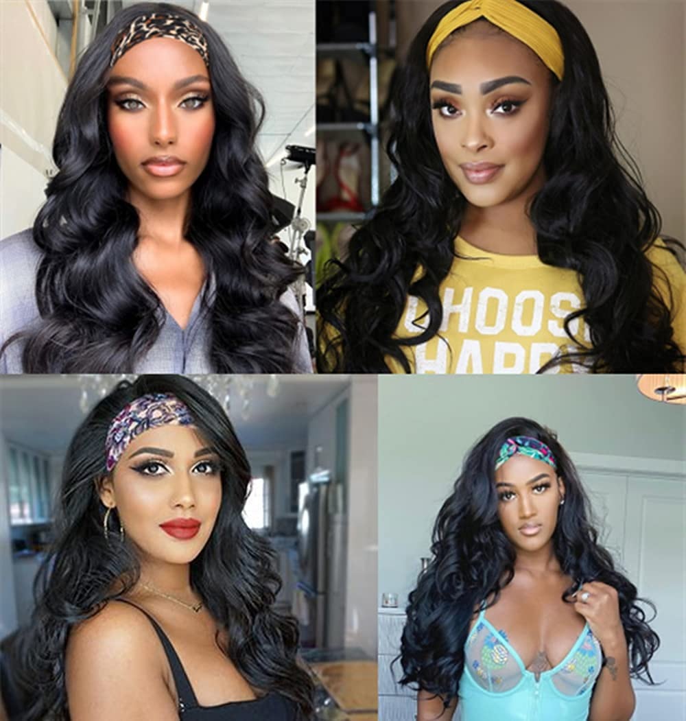 Tye Gress Long Black Headband Wig