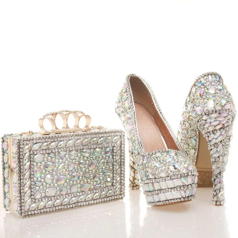 Miss Elto Crystal Pumps & Clutch Set