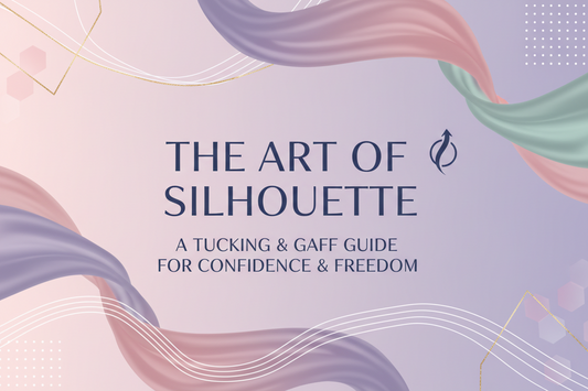 Tucking and gaff guide showing different types of gaff underwear and tucking solutions for drag queens and crossdressers to achieve a smooth feminine silhouette