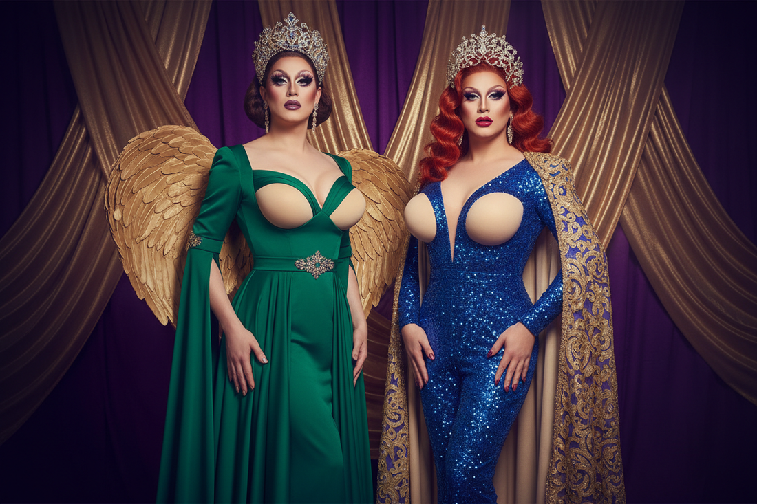 Glamorous drag queens showcasing breast forms for a feminine silhouette — The Drag Queen Store