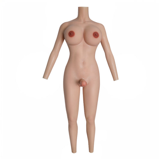H Cup Breast Forms Silicone Bodysuit with Anal Hole and Dildo