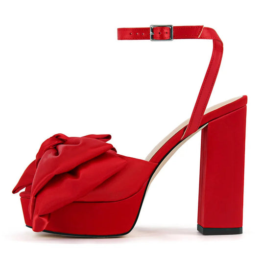 Big Bow Energy Platform Heels – Red Carpet Drag Pumps