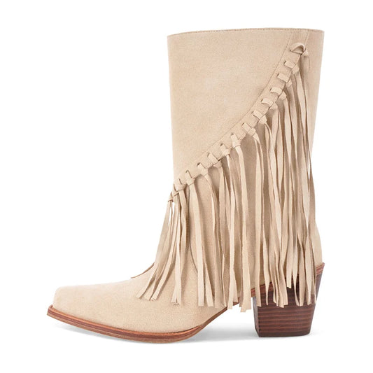 Whip Appeal Fringe Boots – Mid-Calf Drag Cowgirl Boots