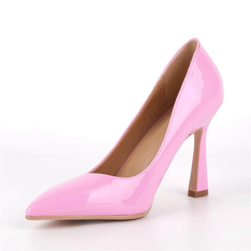 Patent Leather Pointed Toe Pumps - Stage-Ready Stiletto Heels