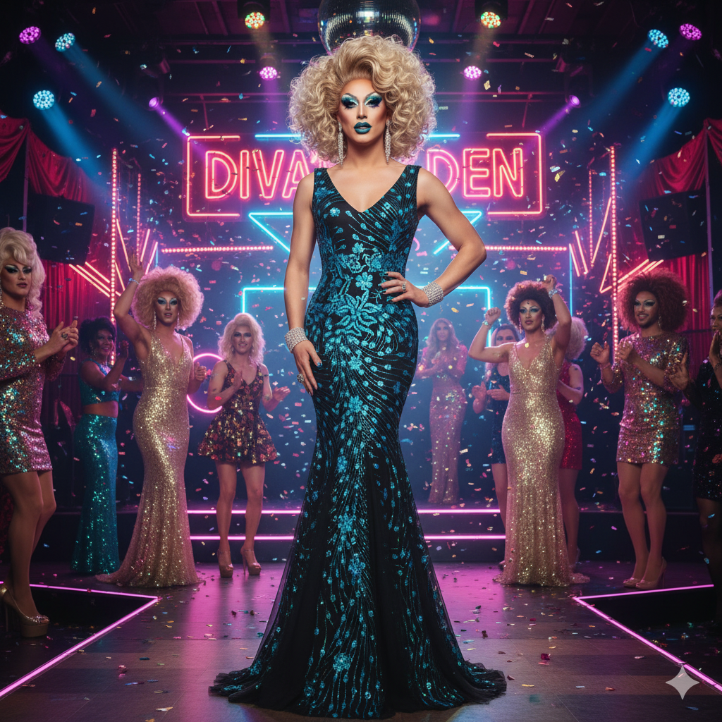 Teal & Black Peacock Queen Sequin Mermaid Gown – Born to Steal the Crown