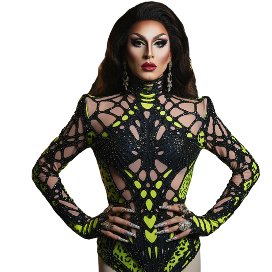 Sparkly Rhinestone Bodysuit – Sexy Drag Queen Dance & Stage Costume