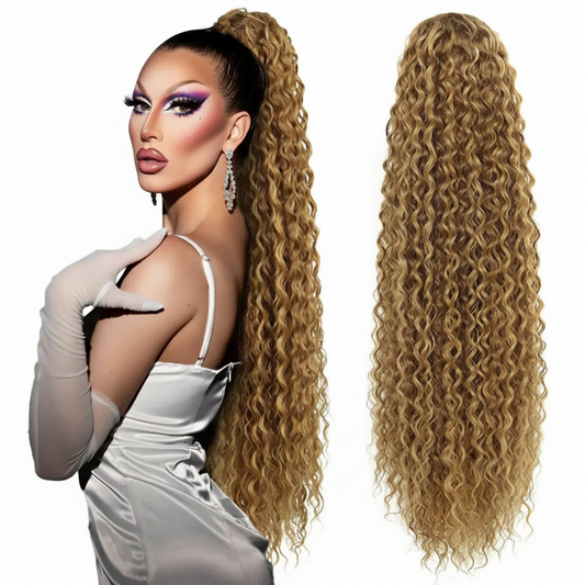The "Main Event" 32-Inch Kinky Curly Drawstring Pony | High-Volume Performance Hair Extension