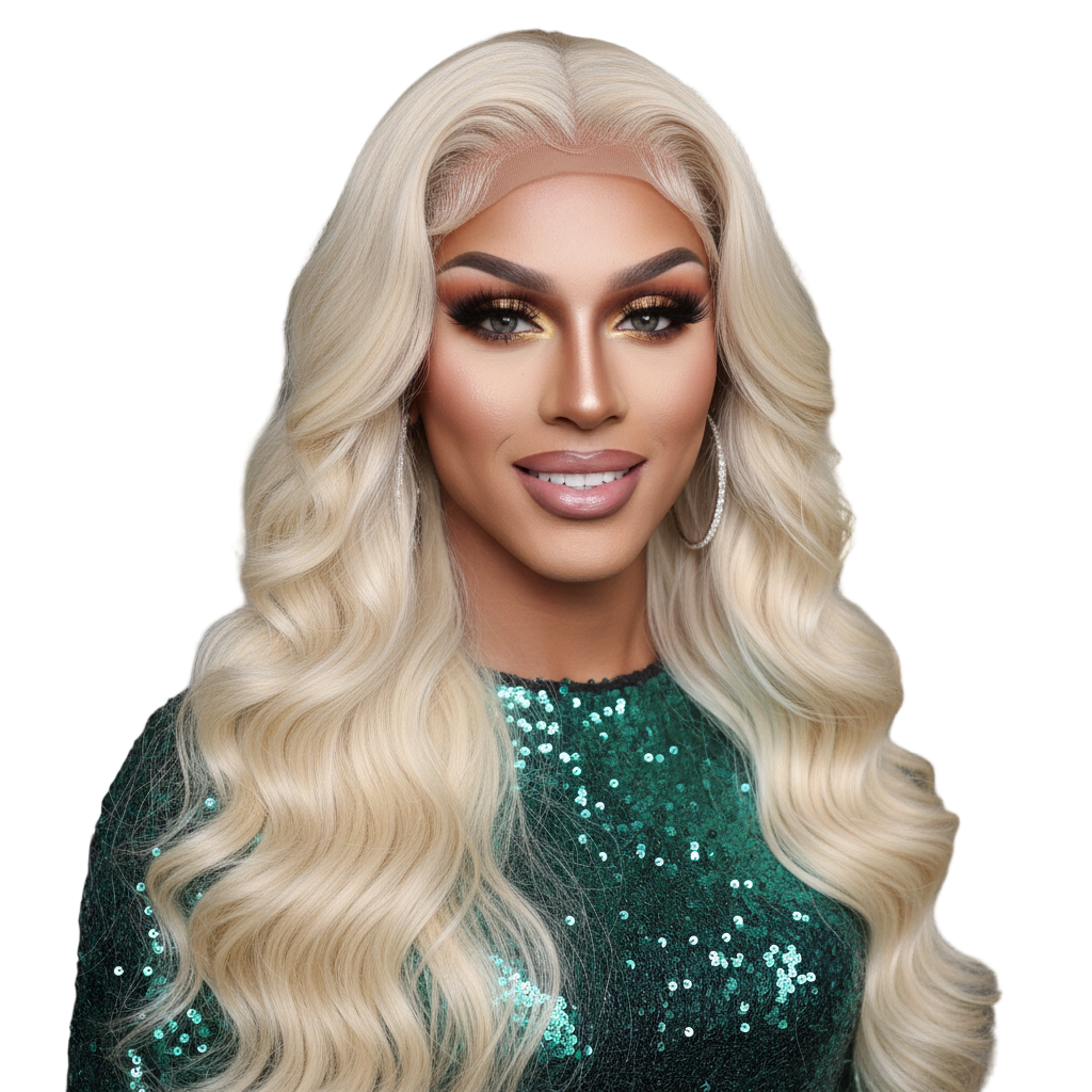Ice Queen Platinum Blonde Lace Front Wig - Dramatic Wavy Volume for Stage-Slaying Queens