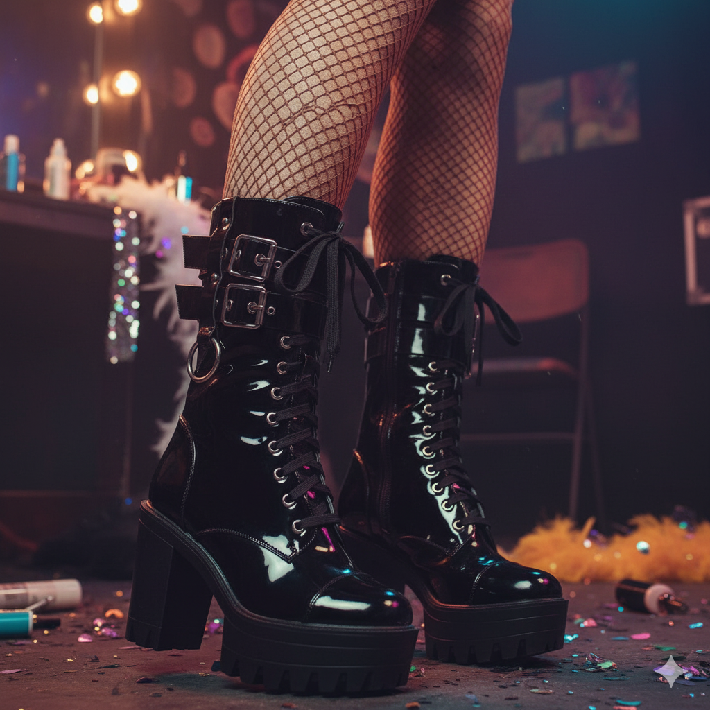 Command the Stage: Misty Mountains Mid-Calf Platform Boots - The Ultimate Drag Queen Statement