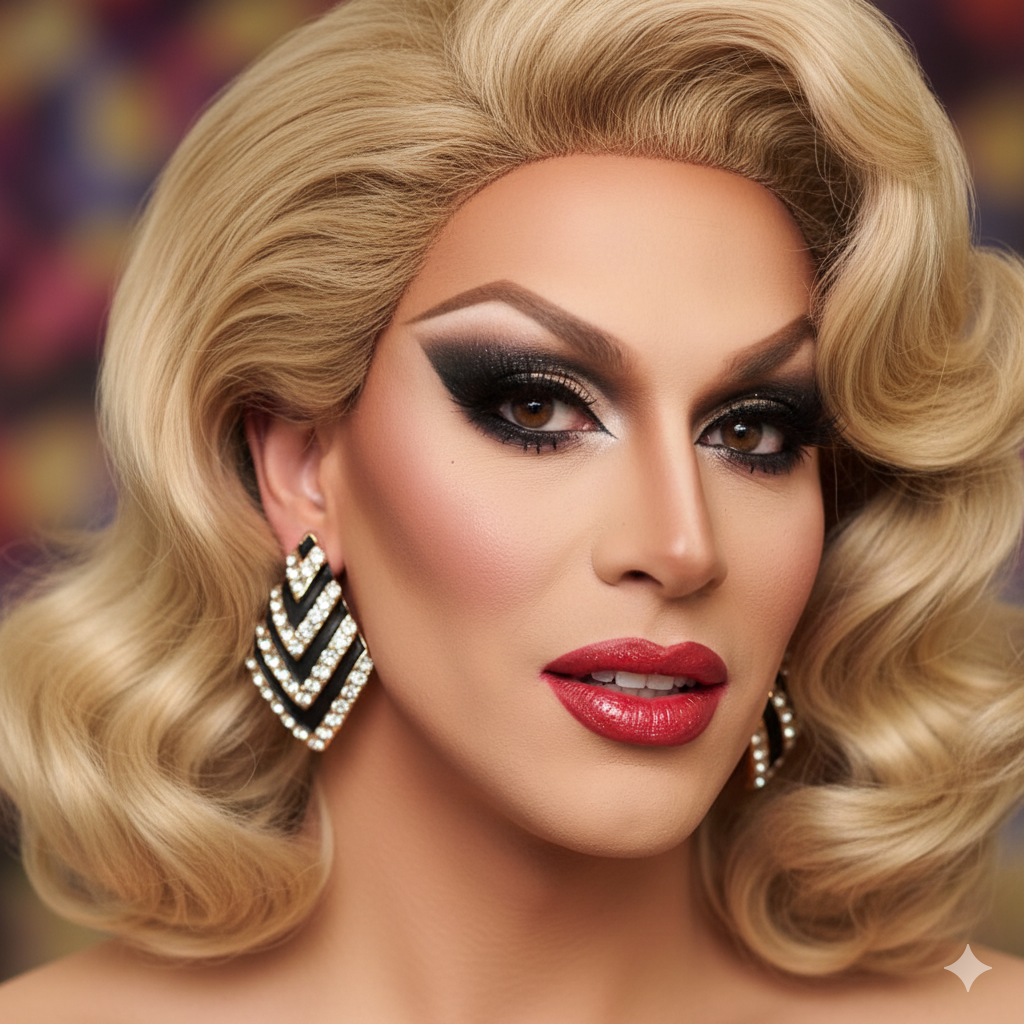 “WERK! Black & Gold Crystal Chevron Statement Clip-On Earrings – DRAG ESSENTIAL”