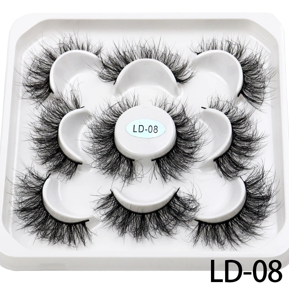 25mm Fluffy Mink Strip Lashes – 5 Pairs for Drag, Performance & Everyday Glam
