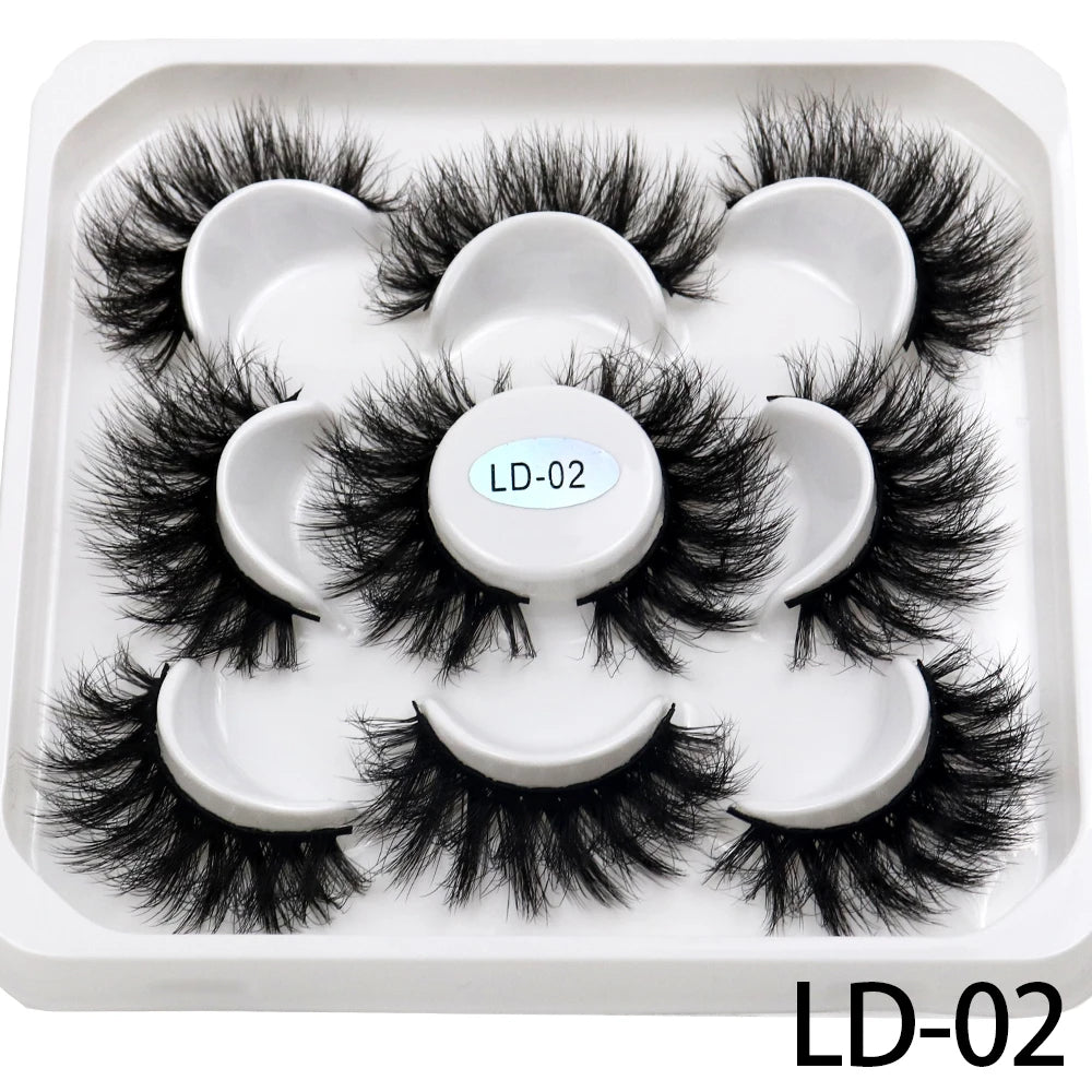 25mm Fluffy Mink Strip Lashes – 5 Pairs for Drag, Performance & Everyday Glam