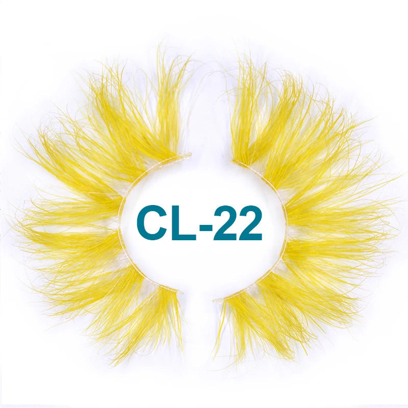 Colored Mink Strip Lashes for Drag & Cosplay – 25mm Rainbow False Eyelashes