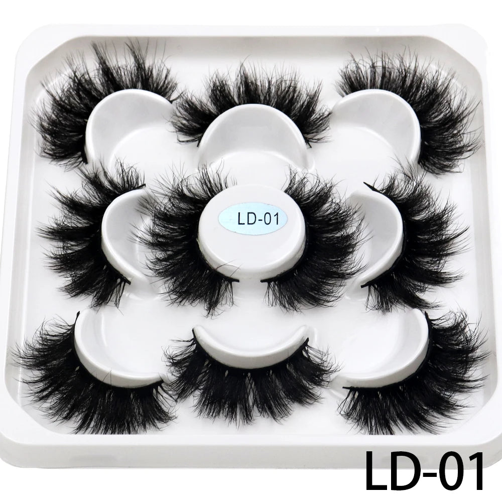 25mm Fluffy Mink Strip Lashes – 5 Pairs for Drag, Performance & Everyday Glam