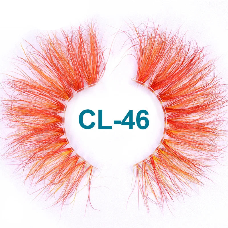Colored Mink Strip Lashes for Drag & Cosplay – 25mm Rainbow False Eyelashes