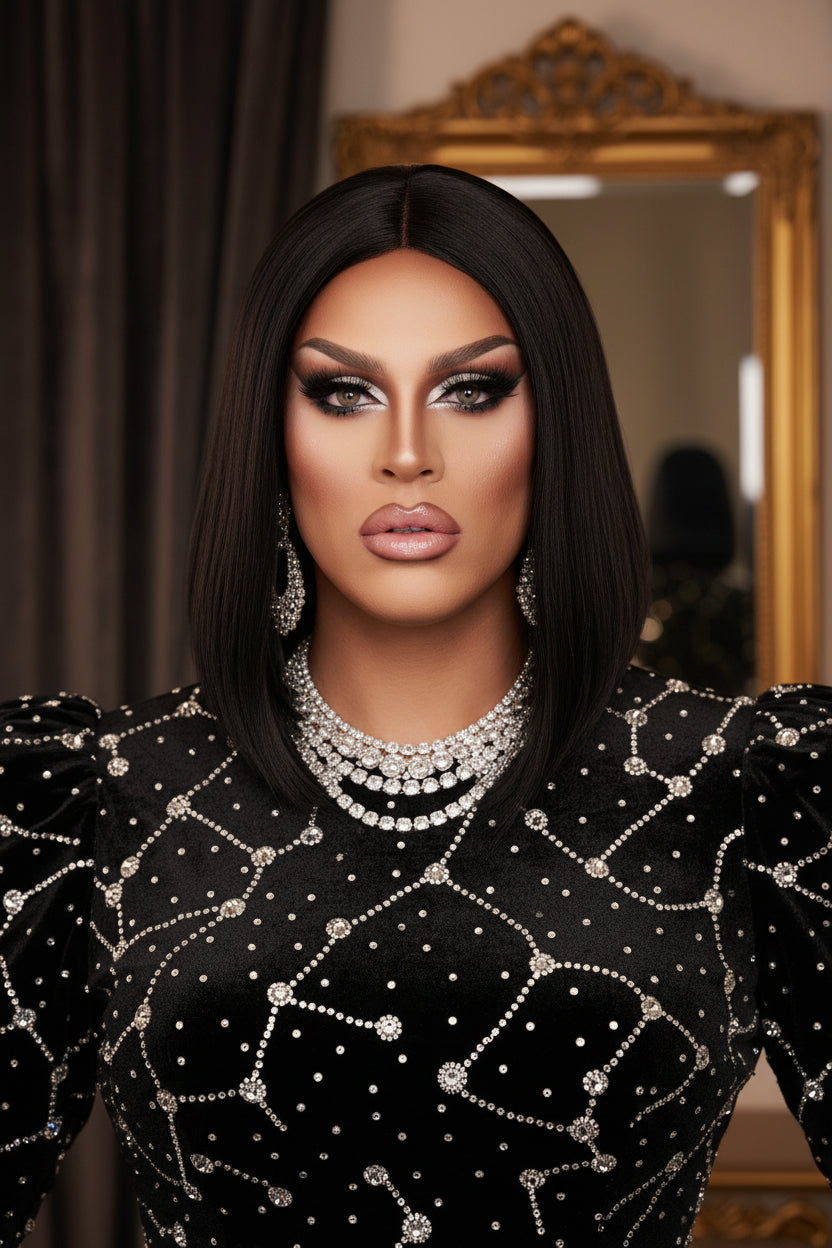 Queen Thea Terre Straight Black Wig