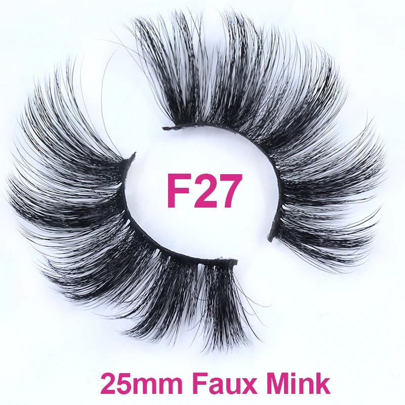 Colored Mink Strip Lashes for Drag & Cosplay – 25mm Rainbow False Eyelashes
