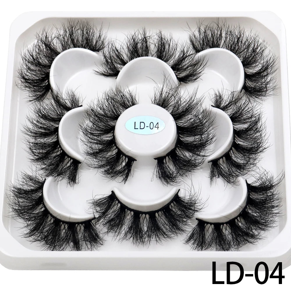 25mm Fluffy Mink Strip Lashes – 5 Pairs for Drag, Performance & Everyday Glam