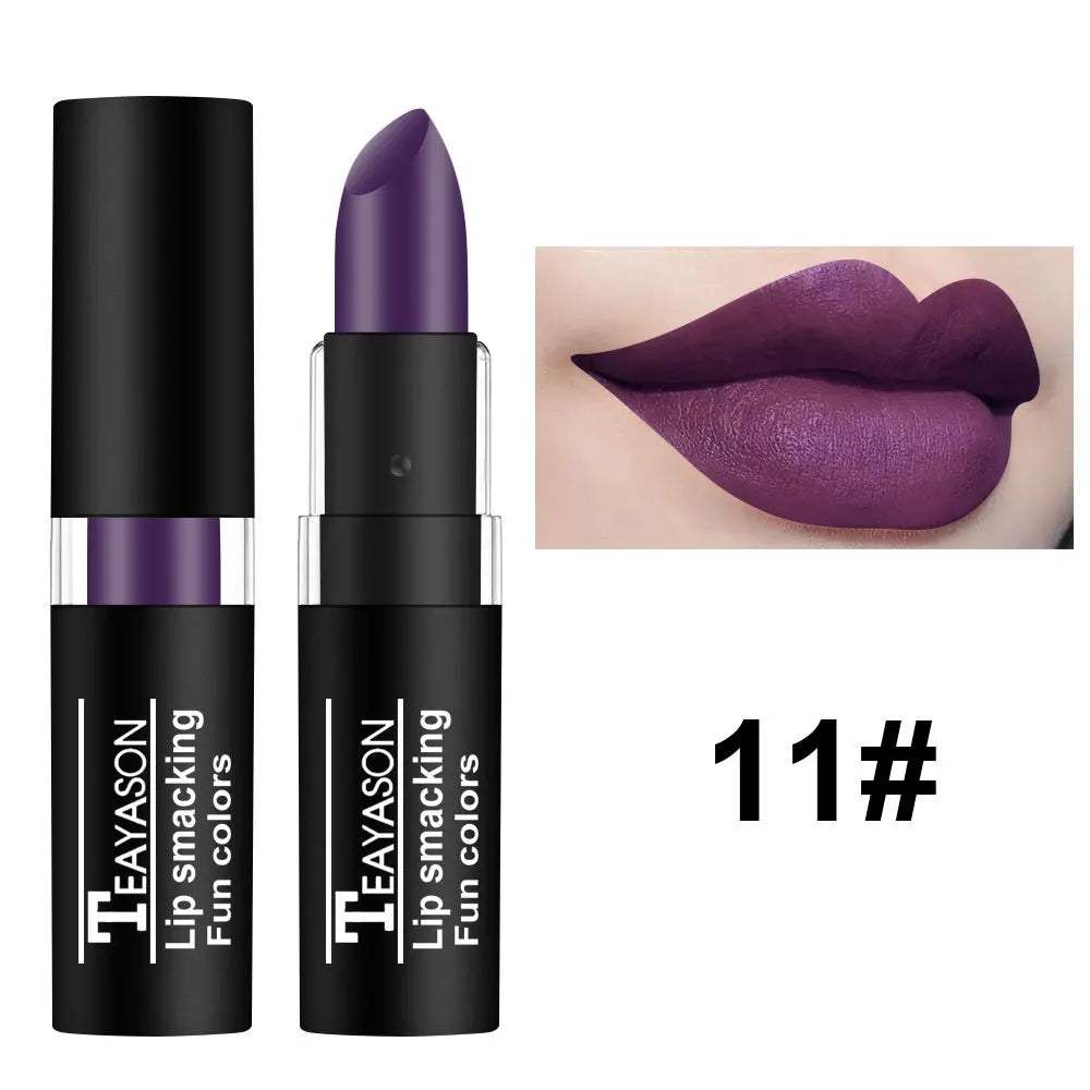 12-Shade Matte Lipstick Collection – Waterproof & Long-Lasting