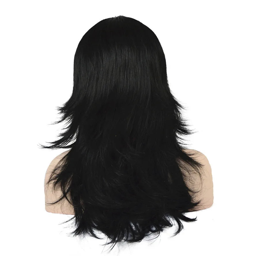 Queen America Black Layered Wig