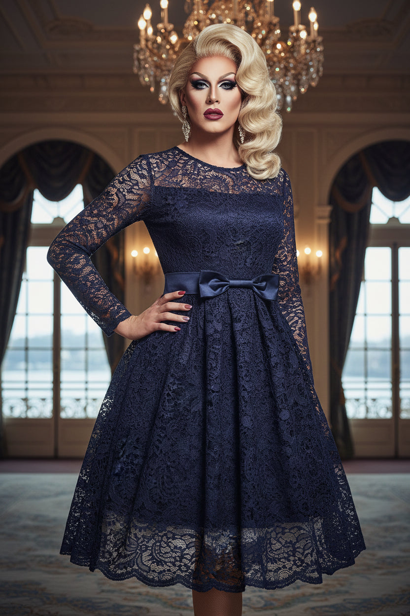 Queen Savage Retro Dress – Own the Stage, Rule the Night! 👑💙