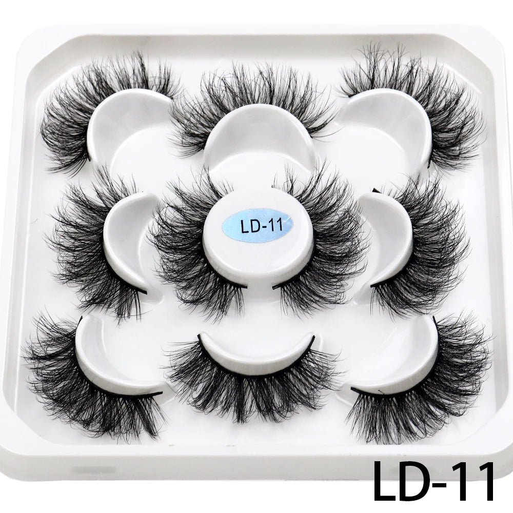 25mm Fluffy Mink Strip Lashes – 5 Pairs for Drag, Performance & Everyday Glam