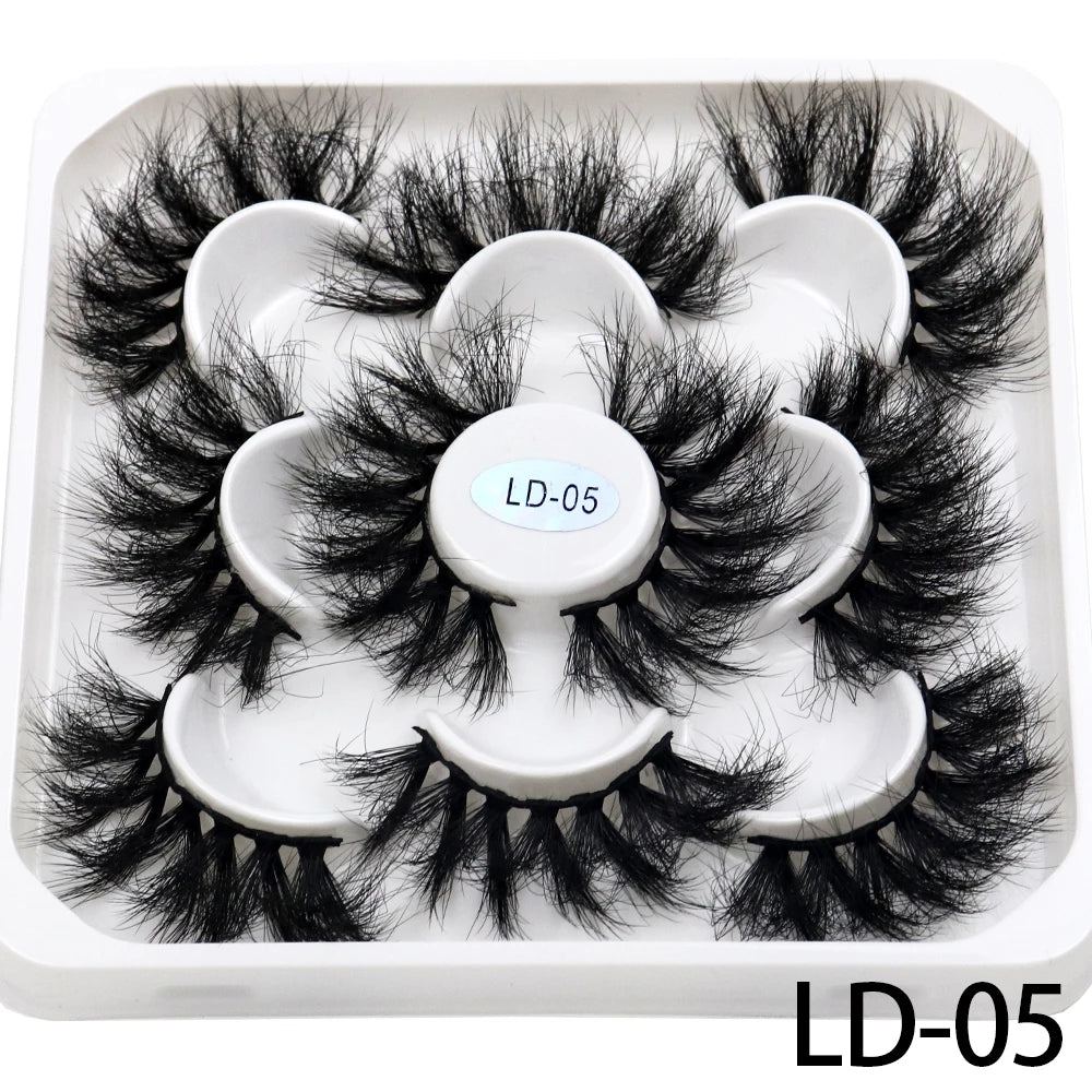 25mm Fluffy Mink Strip Lashes – 5 Pairs for Drag, Performance & Everyday Glam