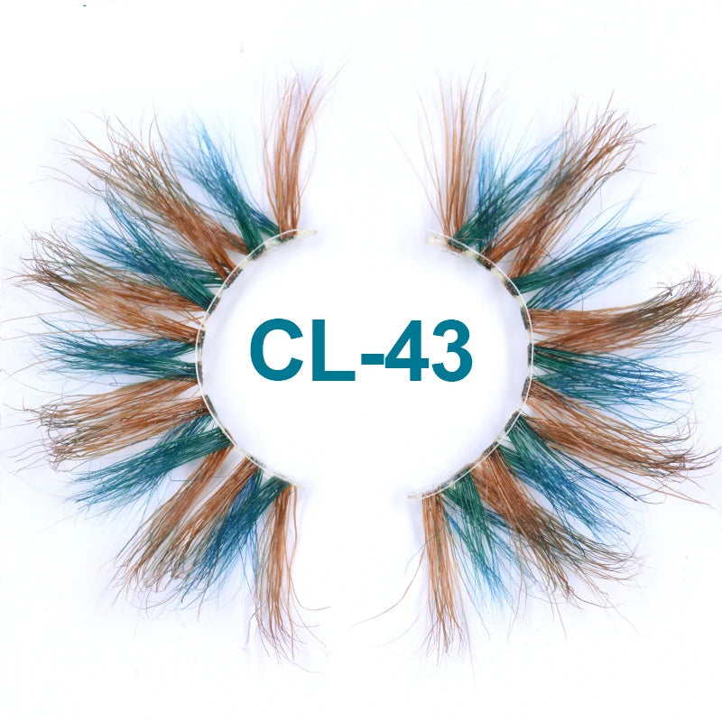 Colored Mink Strip Lashes for Drag & Cosplay – 25mm Rainbow False Eyelashes