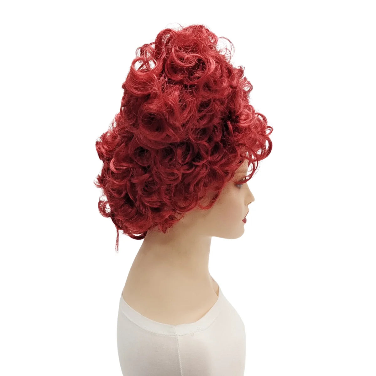 Red Heart-Shaped Kinky Curly Wig – Short Halloween Costume Wig
