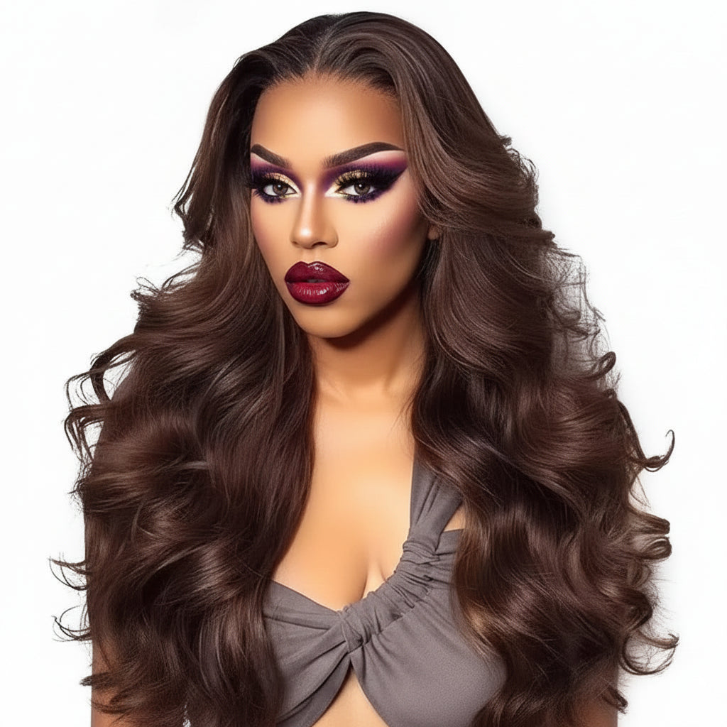 "Chocolate Fantasy" #4 Brown Body Wave Wear & Go Wig – 4x4 Lace, Pre-Cut & Pre-Plucked, Glueless