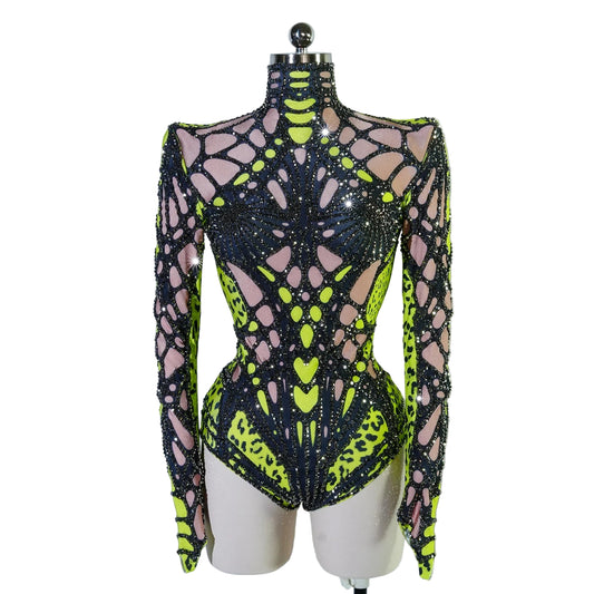 Sparkly Rhinestone Bodysuit – Sexy Drag Queen Dance & Stage Costume