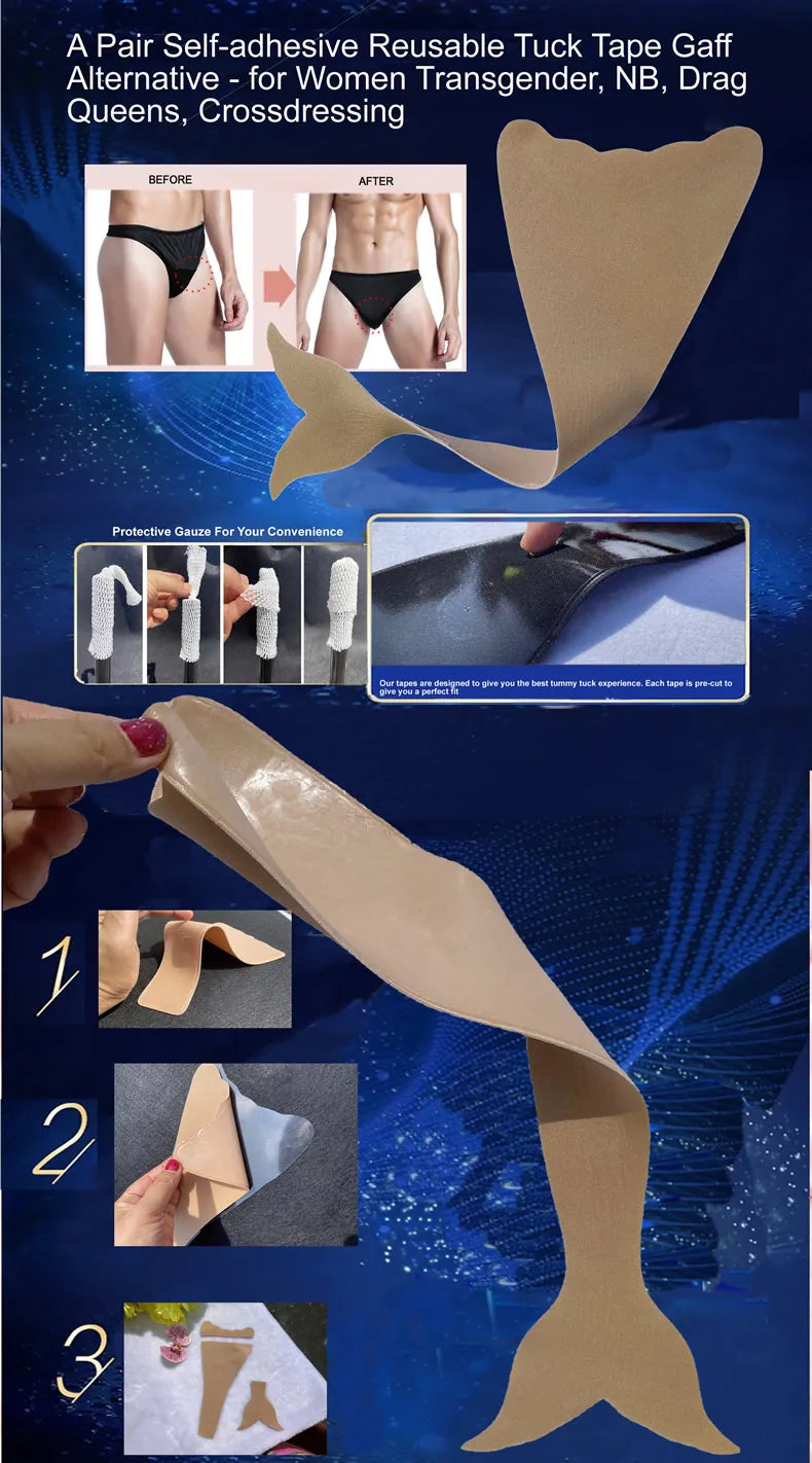 Reusable Mermaid Tucking Tape – Gaff Alternative for Drag, Trans & Crossdressing