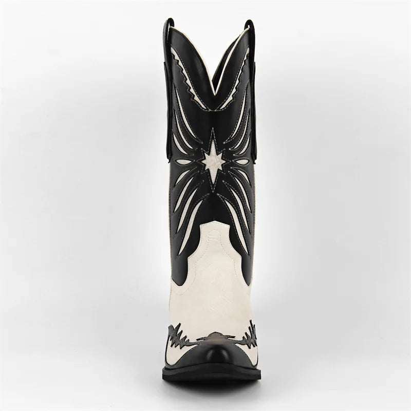 Monochrome Maverick Cowboy Boots – Bold Drag Western Boots (US 5–15)