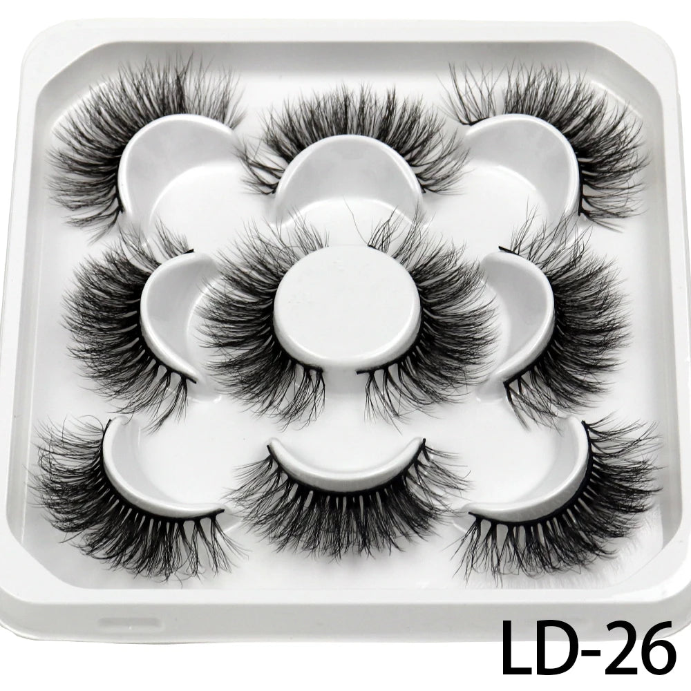 25mm Fluffy Mink Strip Lashes – 5 Pairs for Drag, Performance & Everyday Glam