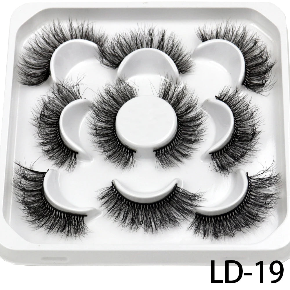 25mm Fluffy Mink Strip Lashes – 5 Pairs for Drag, Performance & Everyday Glam