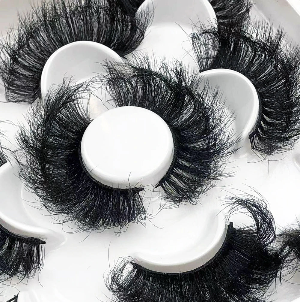 25mm Fluffy Mink Strip Lashes – 5 Pairs for Drag, Performance & Everyday Glam