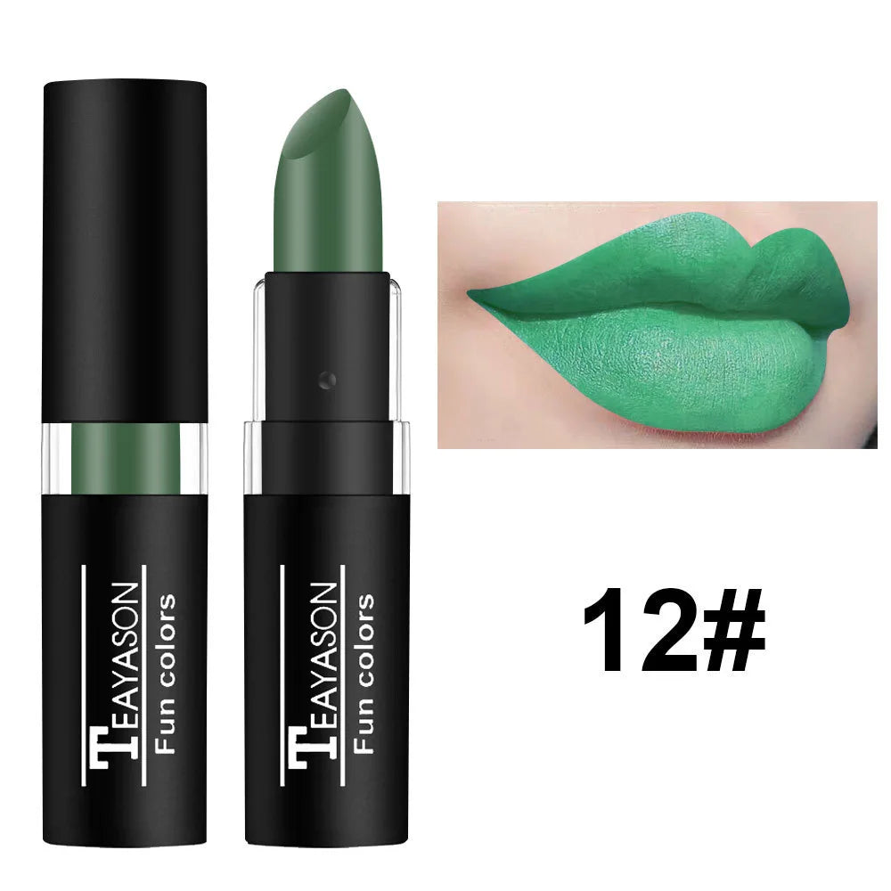 12-Shade Matte Lipstick Collection – Waterproof & Long-Lasting