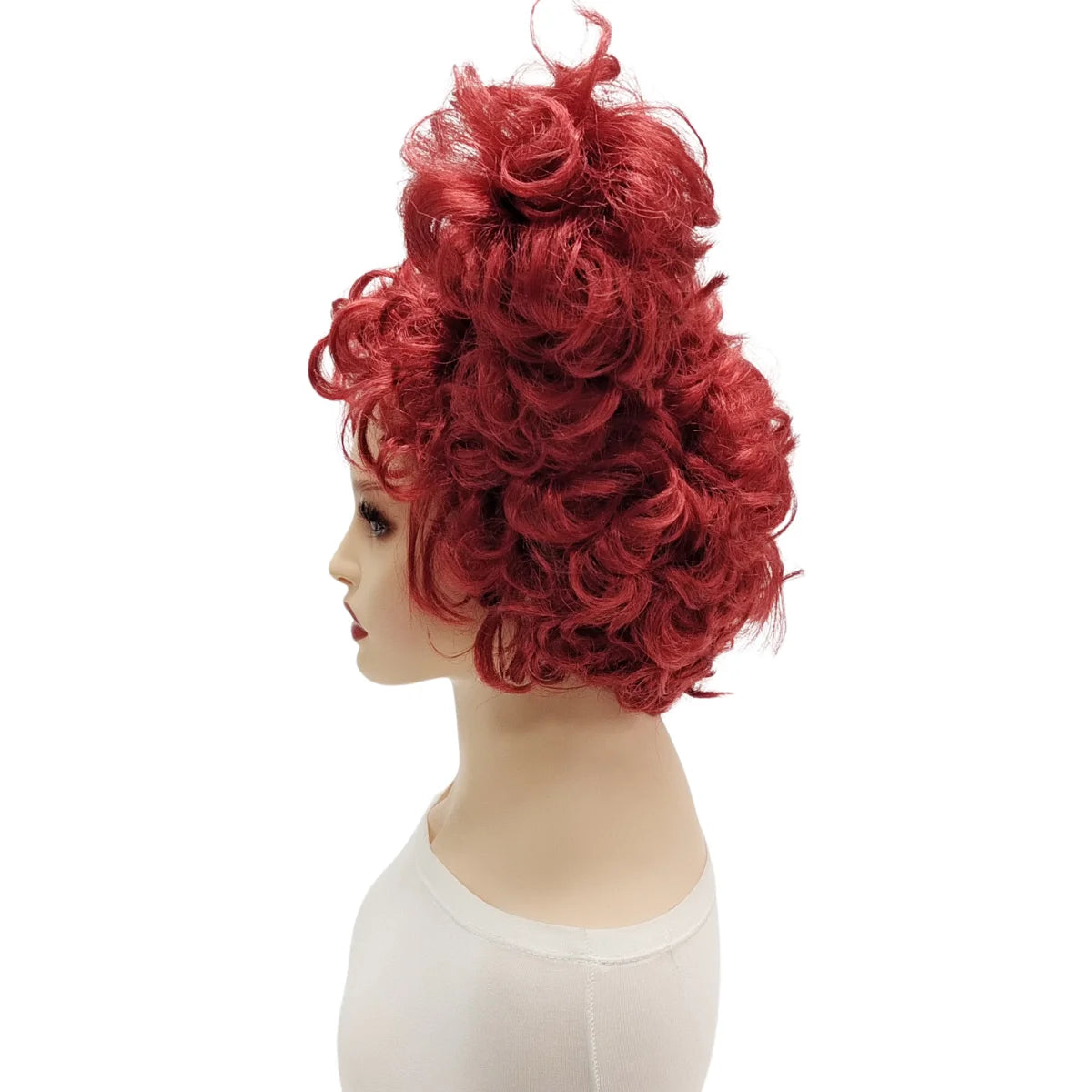 Red Heart-Shaped Kinky Curly Wig – Short Halloween Costume Wig