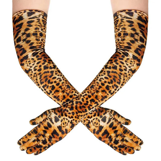 Animal Print Drag Velvet Gloves