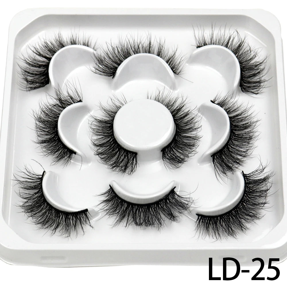 25mm Fluffy Mink Strip Lashes – 5 Pairs for Drag, Performance & Everyday Glam
