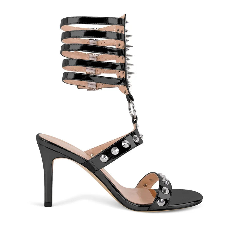 Steel & Stilettos – Spiked Gladiator Drag Heels (US 5–15)