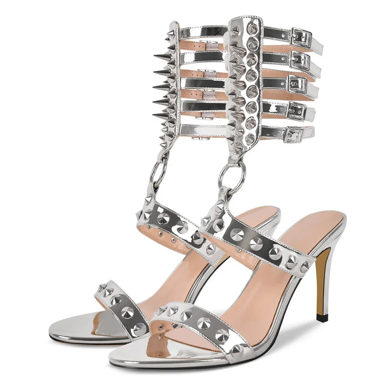 Steel & Stilettos – Spiked Gladiator Drag Heels (US 5–15)