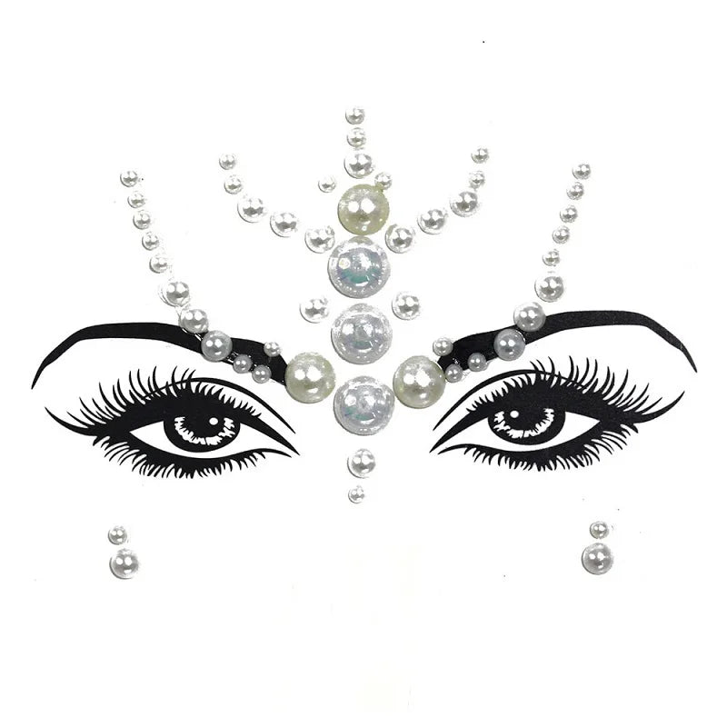 3D Rhinestone Face Jewels & Crystal Festival Stickers