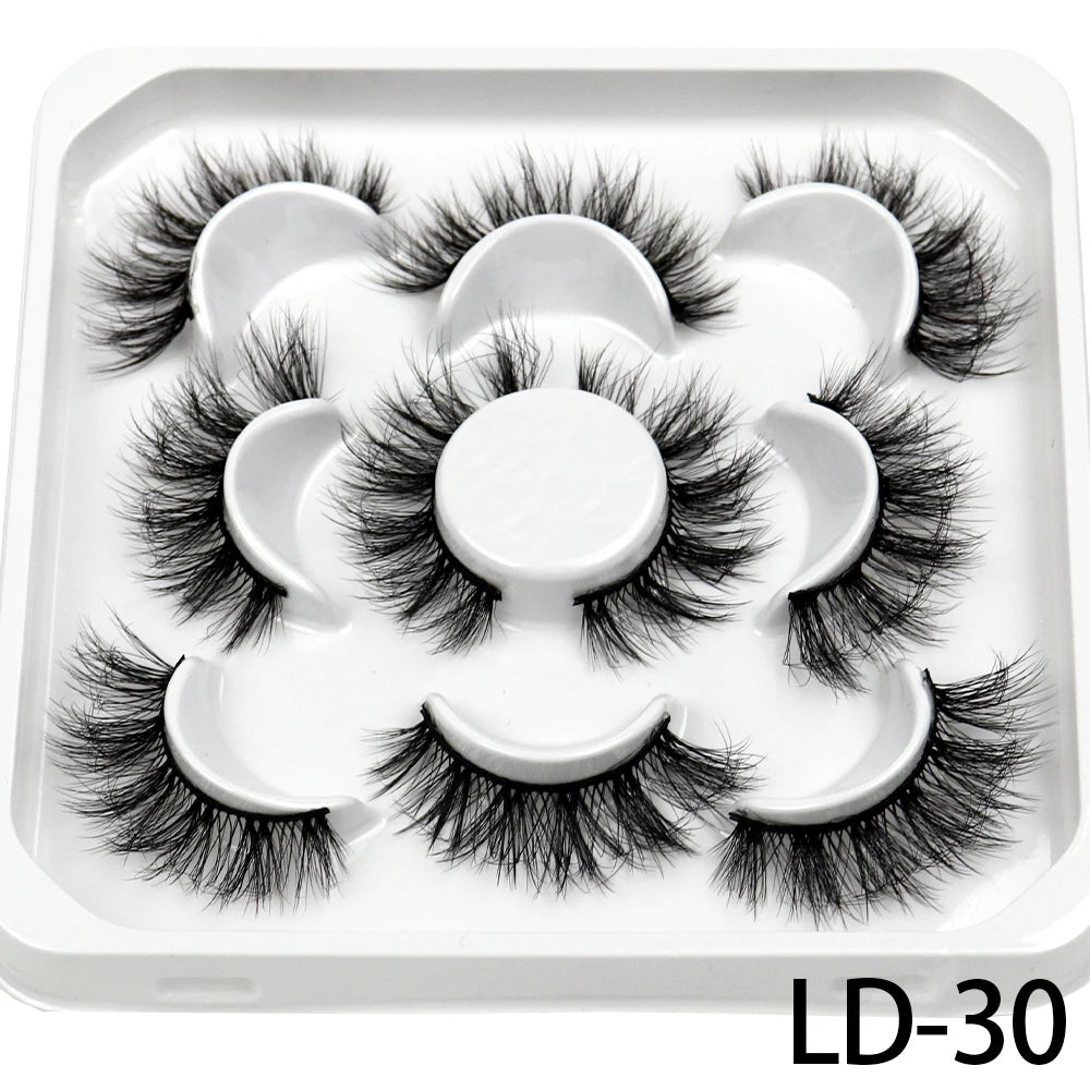 25mm Fluffy Mink Strip Lashes – 5 Pairs for Drag, Performance & Everyday Glam