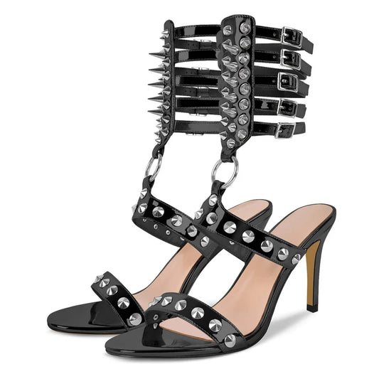 Steel & Stilettos – Spiked Gladiator Drag Heels (US 5–15)