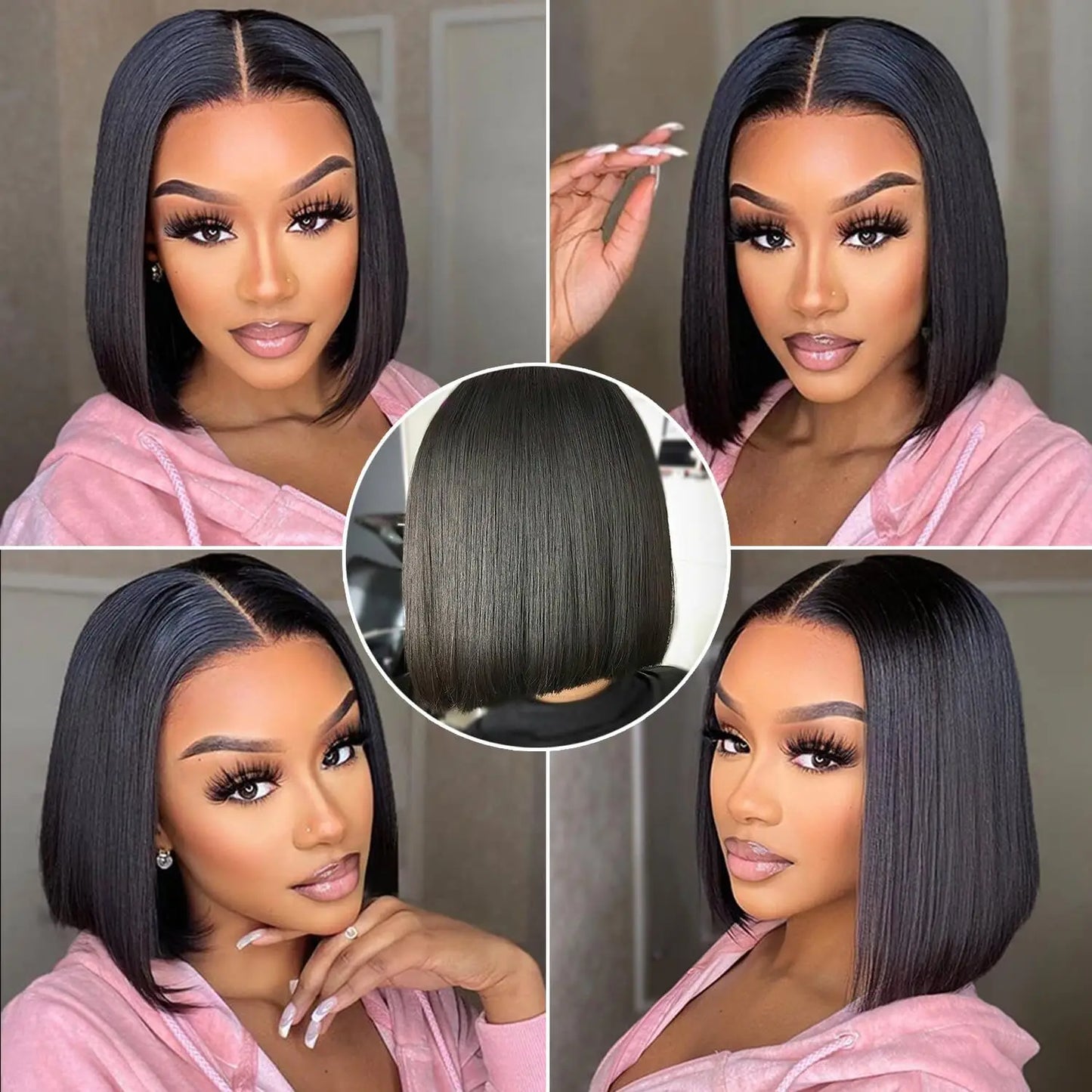 "Bone to Be Bad" Bone Straight Bob Wig – 7x5 Lace, Pre-Cut & Pre-Plucked, Glueless