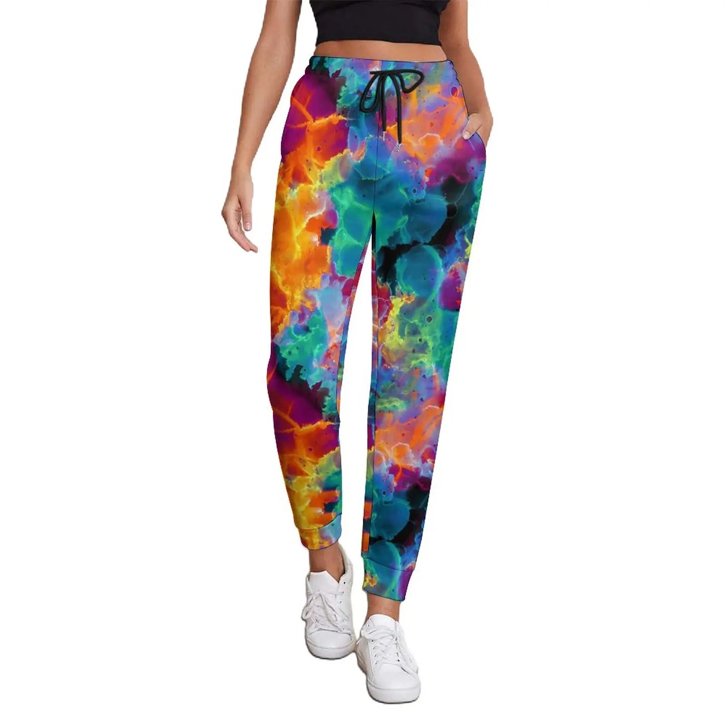 Pride Festival Neon Joggers | Leopard & Rainbow Print Sweatpants | Sizes S–3XL