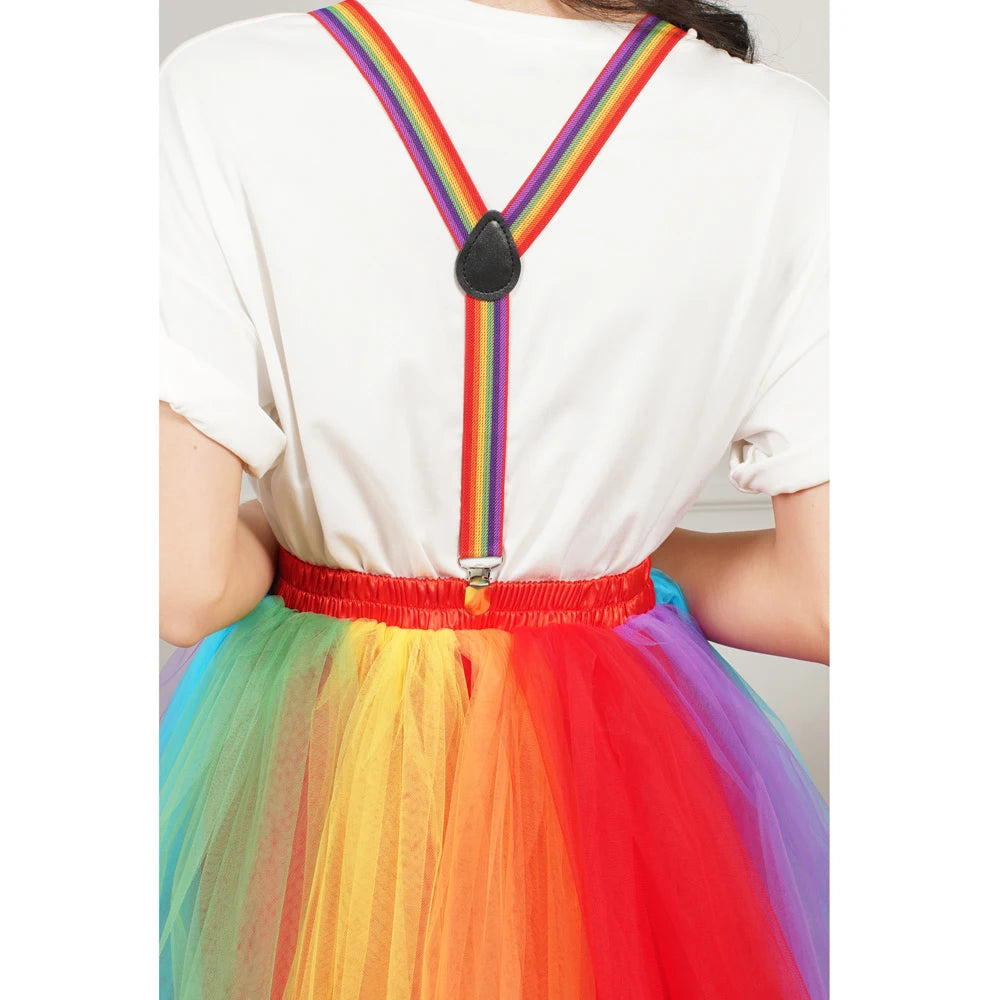 Rainbow Tulle Suspender Skirt – Drag Queen Pride Tutu
